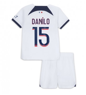 Paris Saint-Germain Danilo Pereira #15 Vieras Pelipaita Lasten 2023-24 Lyhyet Hihat (+ Lyhyet housut)